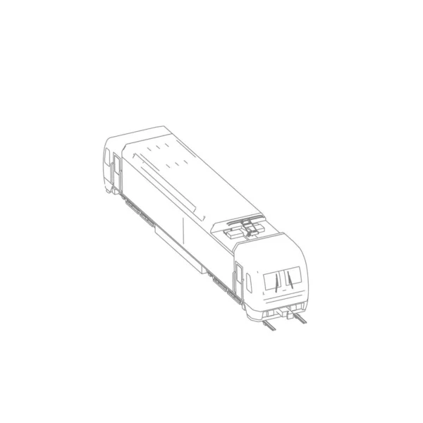 Linienkunst des Zuges. Malseite - Zug - Illustration für die Kinder — Stockvektor