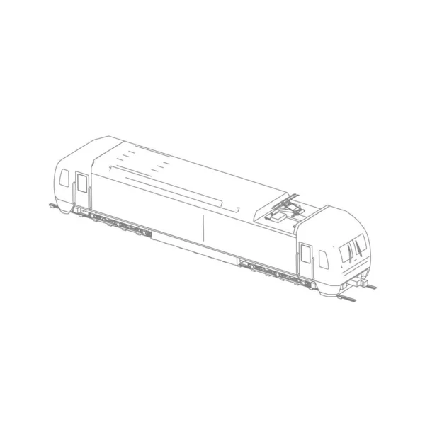 Art de la ligne du train. Coloriage - Train - illustration pour les enfants — Image vectorielle