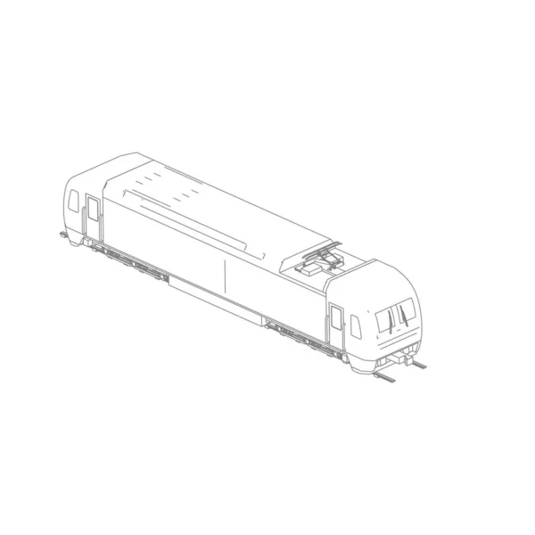 Línea de arte del tren. Dibujo para colorear - Tren - ilustración para los niños — Archivo Imágenes Vectoriales