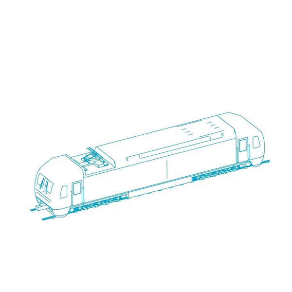 Línea de arte del tren. Dibujo para colorear - Tren - ilustración para los niños — Vector de stock