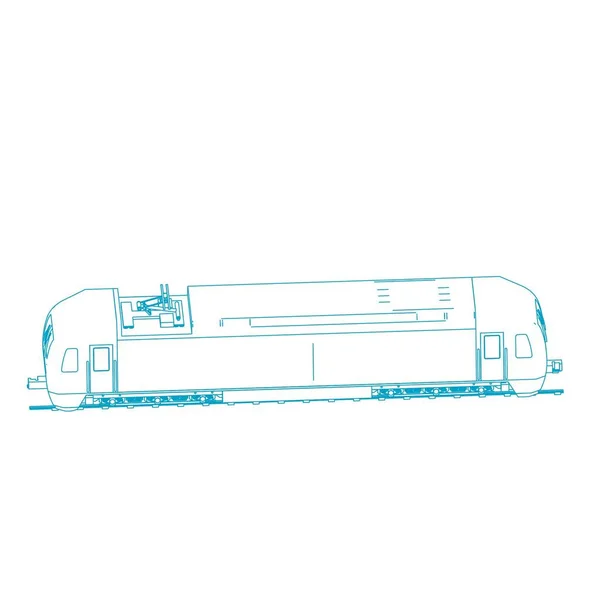 Linha de arte do trem. Desenho para colorir - Trem - ilustração para as crianças —  Vetores de Stock