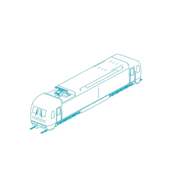 Línea de arte del tren. Dibujo para colorear - Tren - ilustración para los niños — Archivo Imágenes Vectoriales