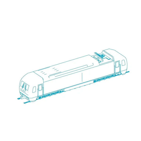 Linha de arte do trem. Desenho para colorir - Trem - ilustração para as crianças — Vetor de Stock