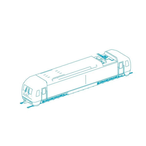 Línea de arte del tren. Dibujo para colorear - Tren - ilustración para los niños — Vector de stock