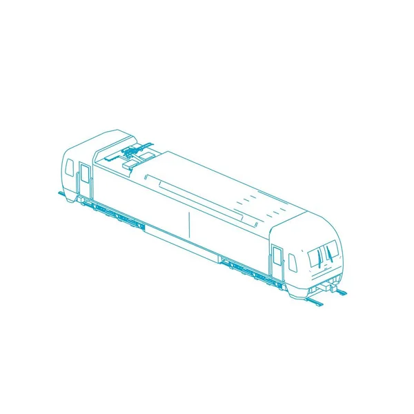 Lijnkunst van de trein. Kleurplaat - Trein - illustratie voor de kinderen — Stockvector