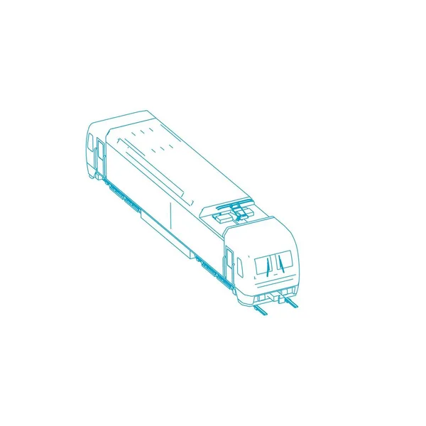 Línea de arte del tren. Dibujo para colorear - Tren - ilustración para los niños — Vector de stock