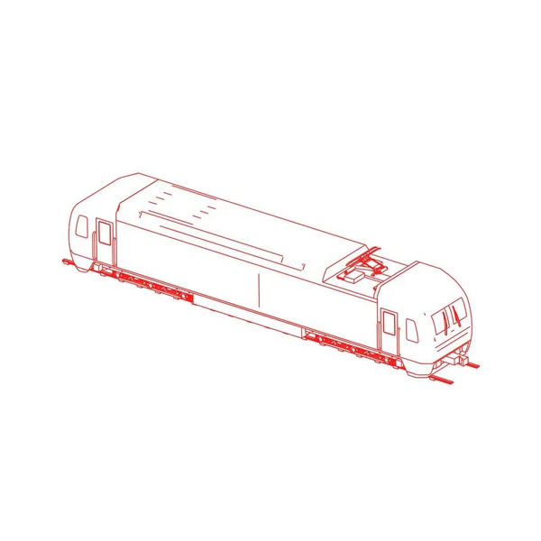 Lijnkunst van de trein. Kleurplaat - Trein - illustratie voor de kinderen — Stockvector