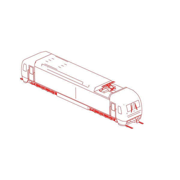 Linienkunst des Zuges. Malseite - Zug - Illustration für die Kinder — Stockvektor