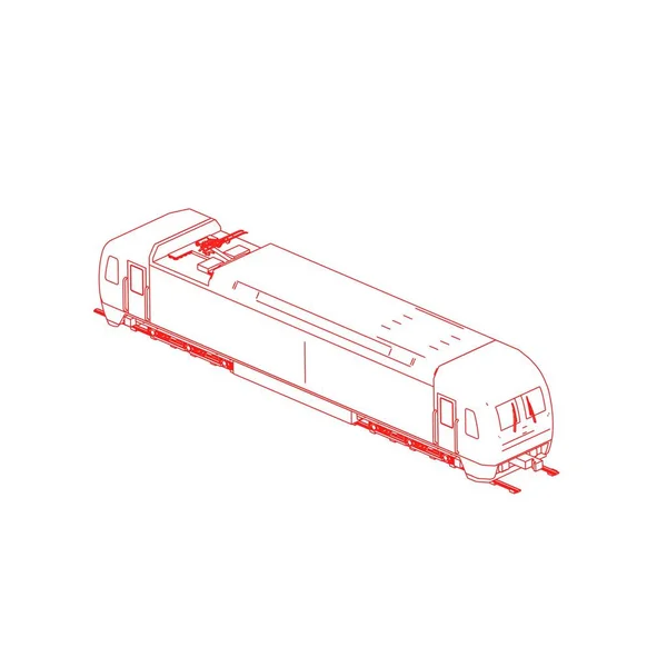 Sztuka kolejki. Kolorowanki - Pociąg - ilustracja dla dzieci — Wektor stockowy