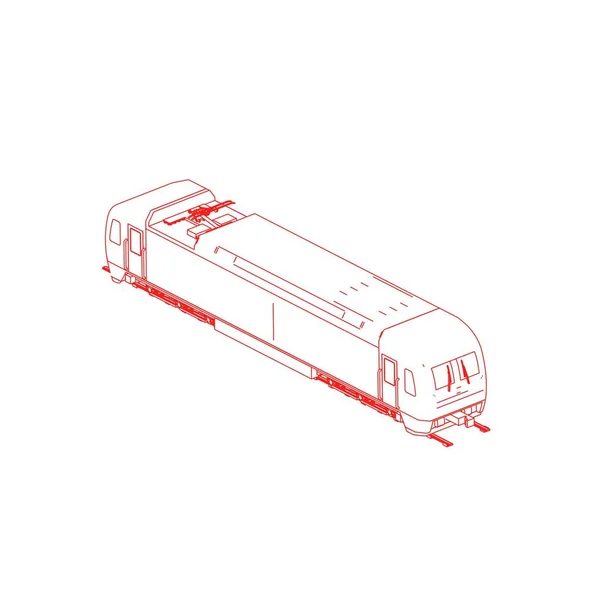 Linha de arte do trem. Desenho para colorir - Trem - ilustração para as crianças — Vetor de Stock