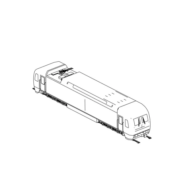 Art de la ligne du train. Coloriage - Train - illustration pour les enfants — Image vectorielle