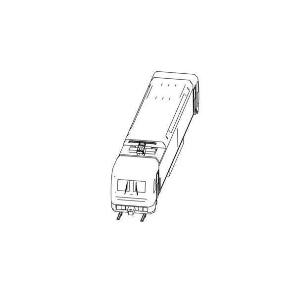 Linienkunst des Zuges. Malseite - Zug - Illustration für die Kinder — Stockvektor