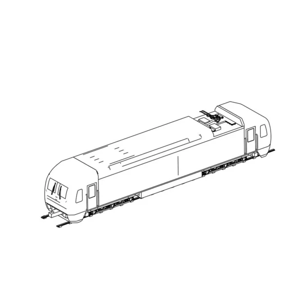 Linienkunst des Zuges. Malseite - Zug - Illustration für die Kinder — Stockvektor