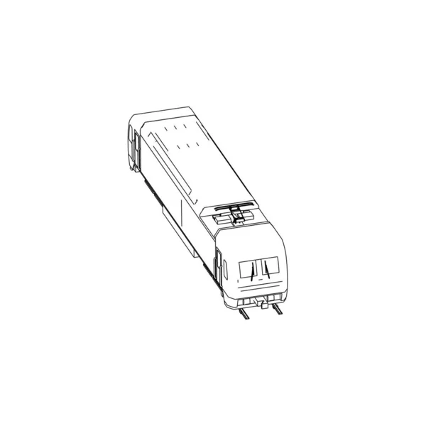 火车的线条艺术。 彩绘页.火车.儿童图解 — 图库矢量图片