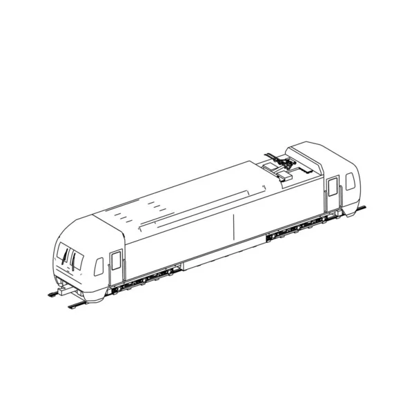 Art de la ligne du train. Coloriage - Train - illustration pour les enfants — Image vectorielle