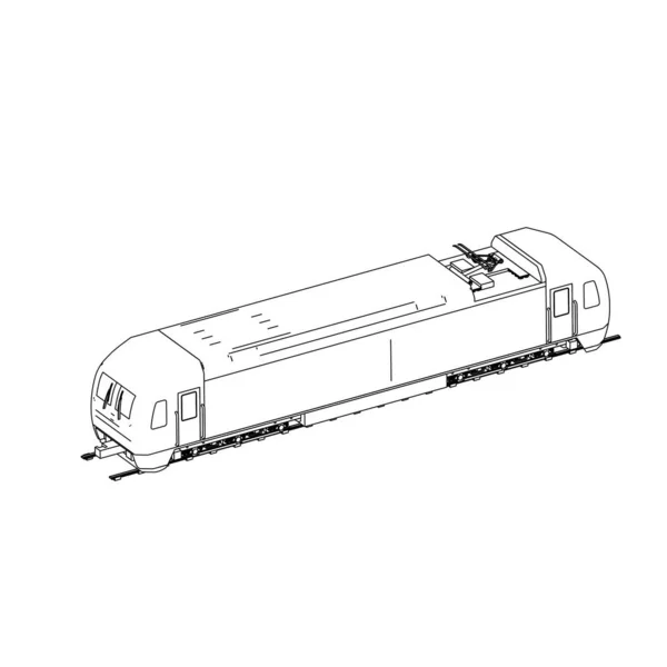 Línea de arte del tren. Dibujo para colorear - Tren - ilustración para los niños — Vector de stock