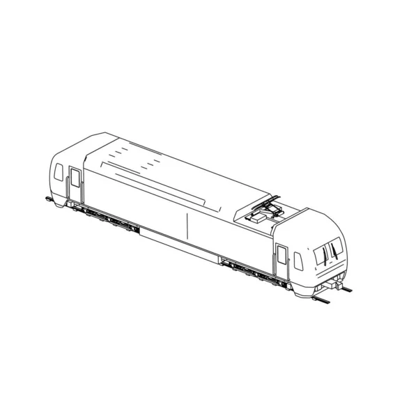 Linha de arte do trem. Desenho para colorir - Trem - ilustração para as crianças — Vetor de Stock