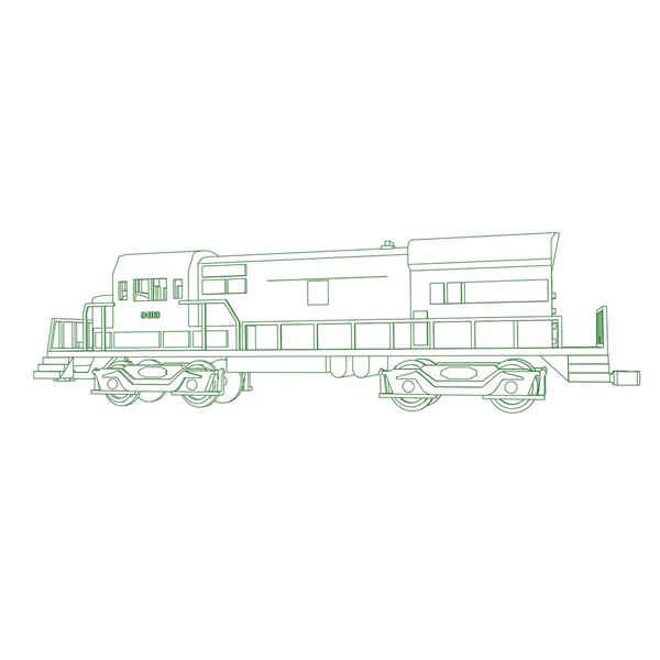 Línea de arte del tren. Dibujo para colorear - Tren - ilustración para los niños — Archivo Imágenes Vectoriales