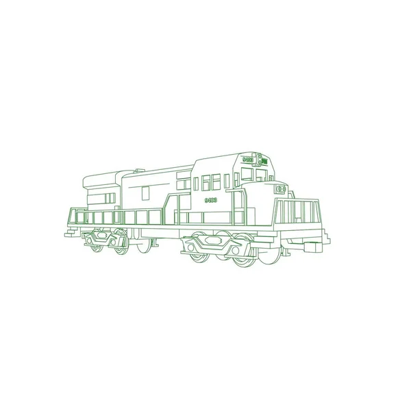Traťové umění vlaku. Omalovánky - Vlak - ilustrace pro děti — Stockový vektor
