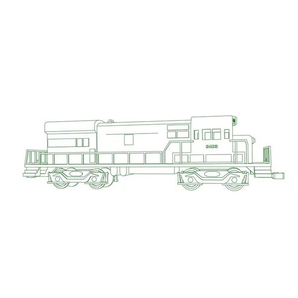 Línea de arte del tren. Dibujo para colorear - Tren - ilustración para los niños — Archivo Imágenes Vectoriales