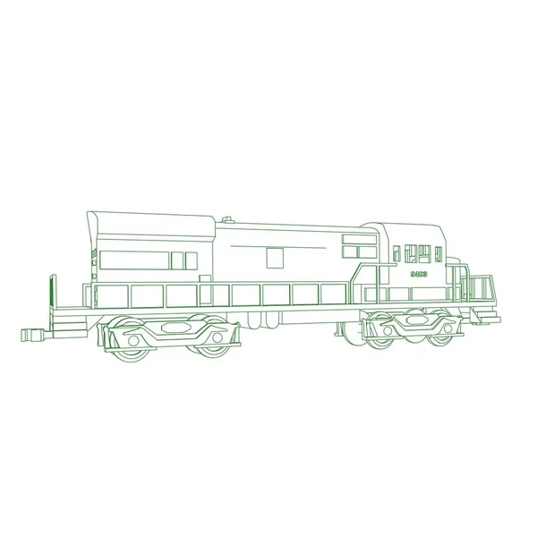 Art de la ligne du train. Coloriage - Train - illustration pour les enfants — Image vectorielle