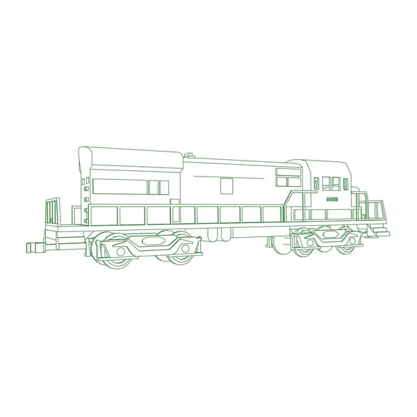 Art de la ligne du train. Coloriage - Train - illustration pour les enfants — Image vectorielle