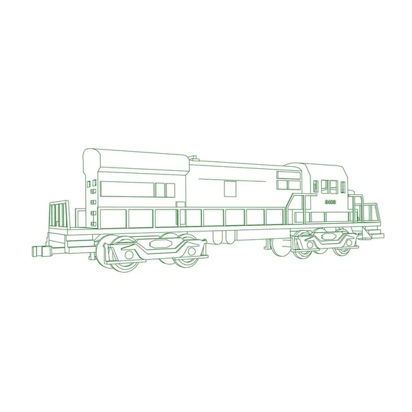 Line art of the train. Coloring page - Train - illustration for the children — Stock Vector