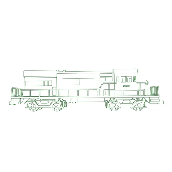 Линейное искусство поезда. Страница раскраски - Поезд - иллюстрация для детей — стоковый вектор