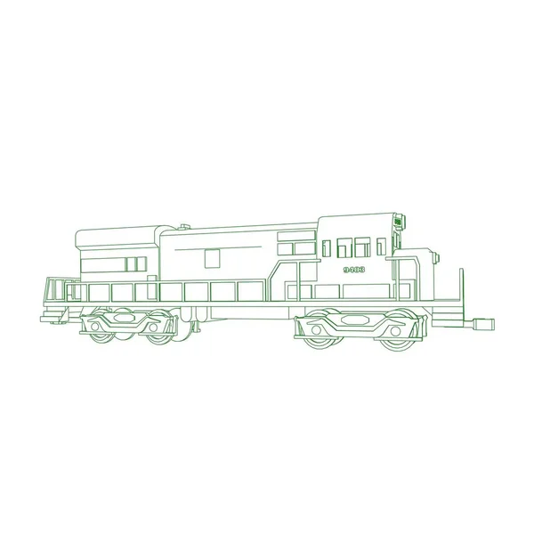 Línea de arte del tren. Dibujo para colorear - Tren - ilustración para los niños — Vector de stock