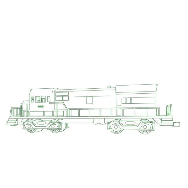 Línea de arte del tren. Dibujo para colorear - Tren - ilustración para los niños — Vector de stock