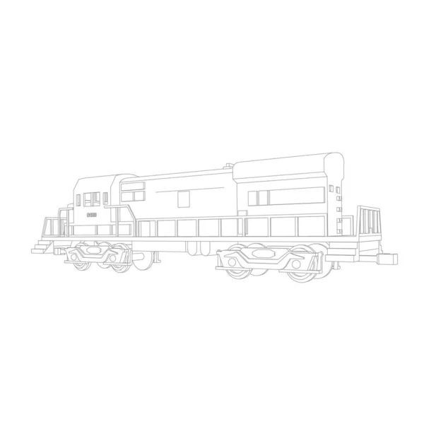 Art de la ligne du train. Coloriage - Train - illustration pour les enfants — Image vectorielle