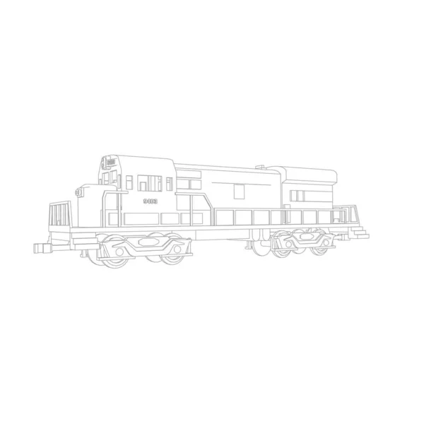 Línea de arte del tren. Dibujo para colorear - Tren - ilustración para los niños — Vector de stock