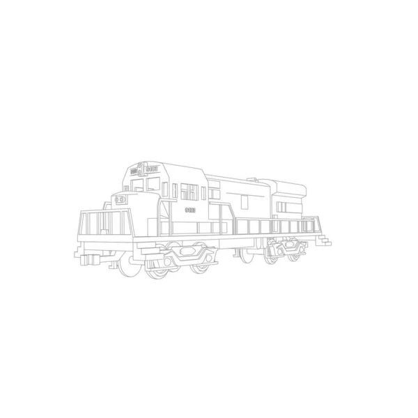 Linha de arte do trem. Desenho para colorir - Trem - ilustração para as crianças —  Vetores de Stock