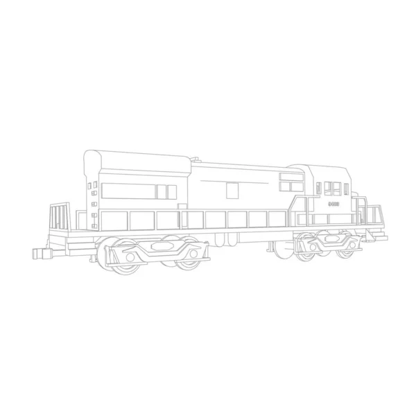 Art de la ligne du train. Coloriage - Train - illustration pour les enfants — Image vectorielle