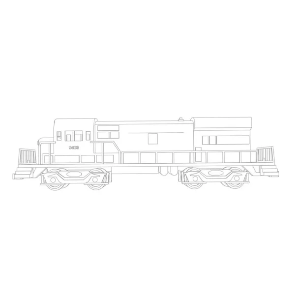 Linea arte del treno. Disegno da colorare - Treno - illustrazione per i bambini — Vettoriale Stock