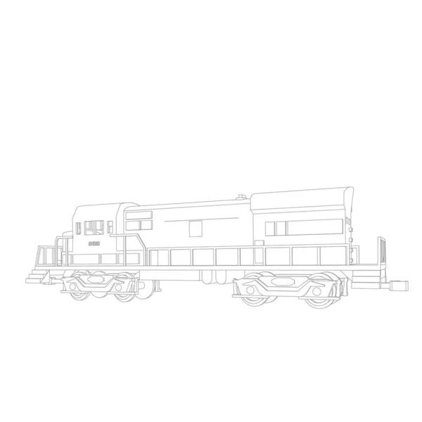 Línea de arte del tren. Dibujo para colorear - Tren - ilustración para los niños — Archivo Imágenes Vectoriales