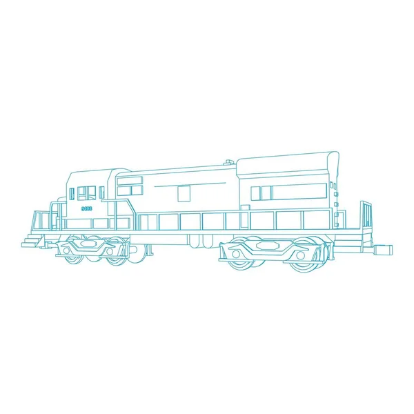 Line art of the train. Coloring page - Train - illustration for the children — Stock Vector