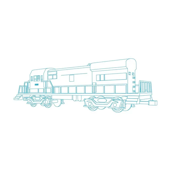 Line art of the train. Coloring page - Train - illustration for the children — Stock Vector