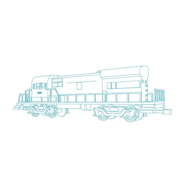 Linha de arte do trem. Desenho para colorir - Trem - ilustração para as crianças — Vetor de Stock