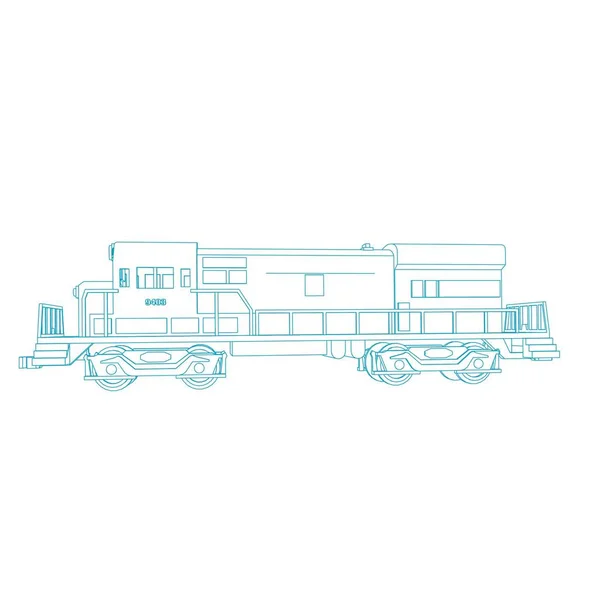 Linha de arte do trem. Desenho para colorir - Trem - ilustração para as crianças — Vetor de Stock