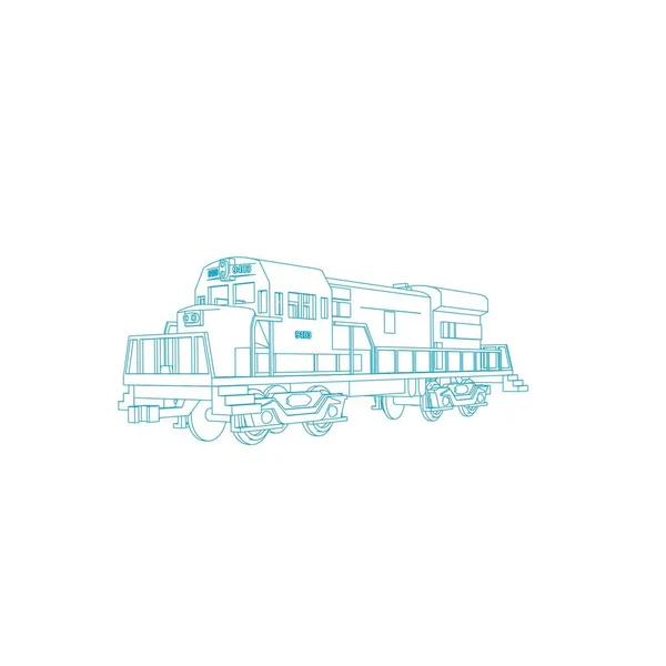 Line art of the train. Coloring page - Train - illustration for the children — Stock Vector