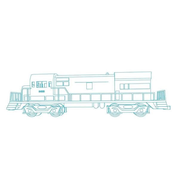 Lijnkunst van de trein. Kleurplaat - Trein - illustratie voor de kinderen — Stockvector