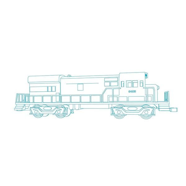 Linha de arte do trem. Desenho para colorir - Trem - ilustração para as crianças — Vetor de Stock