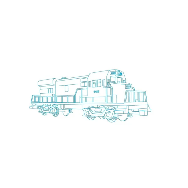 Linha de arte do trem. Desenho para colorir - Trem - ilustração para as crianças —  Vetores de Stock