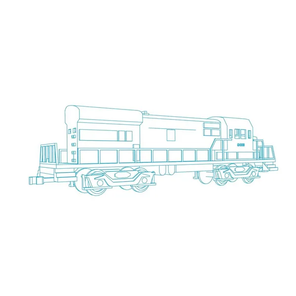 Line art of the train. Coloring page - Train - illustration for the children — Stock Vector