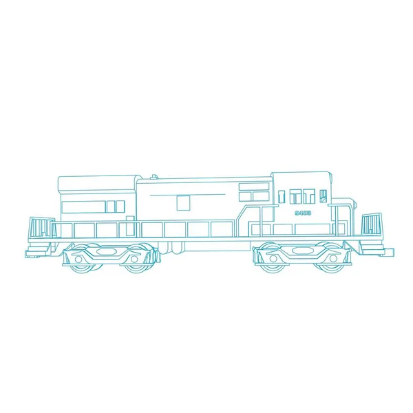 Linha de arte do trem. Desenho para colorir - Trem - ilustração para as crianças —  Vetores de Stock