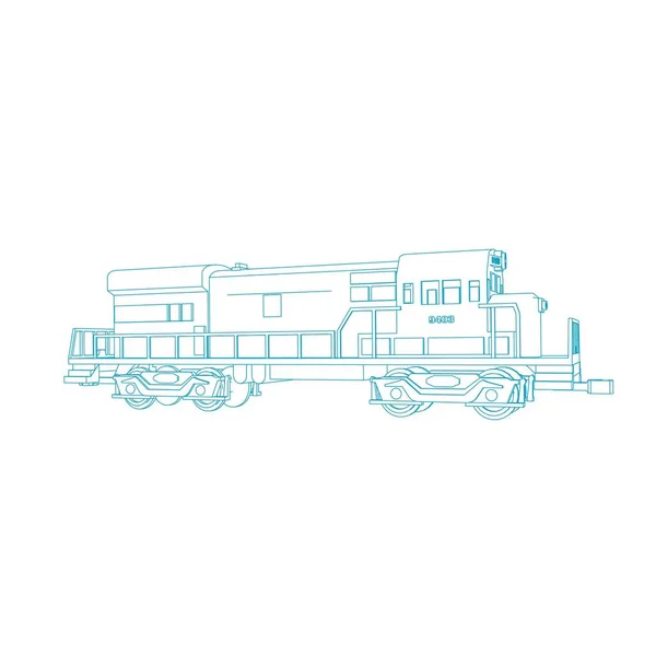 Linha de arte do trem. Desenho para colorir - Trem - ilustração para as crianças — Vetor de Stock