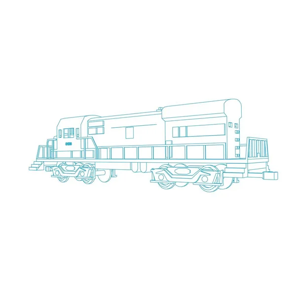 Línea de arte del tren. Dibujo para colorear - Tren - ilustración para los niños — Archivo Imágenes Vectoriales