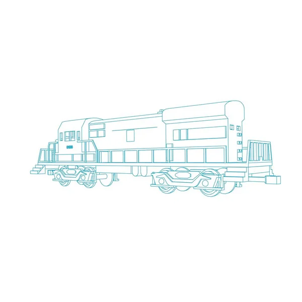 Tren hattı sanatı. Boyama sayfası - Tren - Çocuklar için illüstrasyon — Stok Vektör