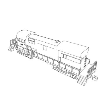 Tren hattı sanatı. Boyama sayfası - Tren - Çocuklar için illüstrasyon